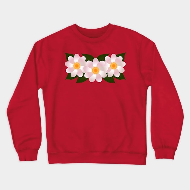 Three White Flowers Crewneck Sweatshirt by RawSunArt